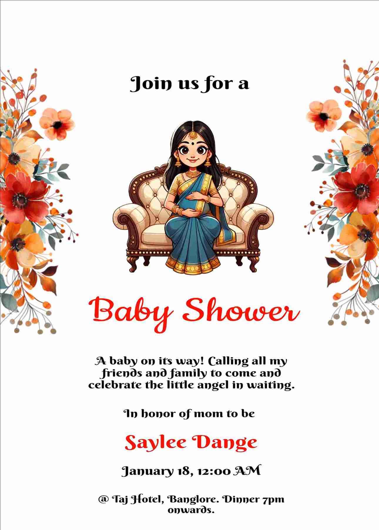 Baby shower invitation card free online